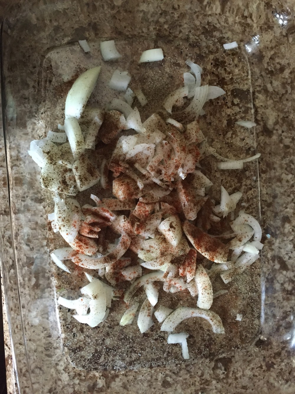 onions with salt, pepper and spices