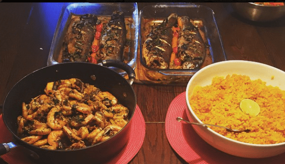 Egyptian seafood dinner