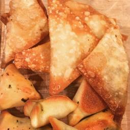 Fried cheese triangles