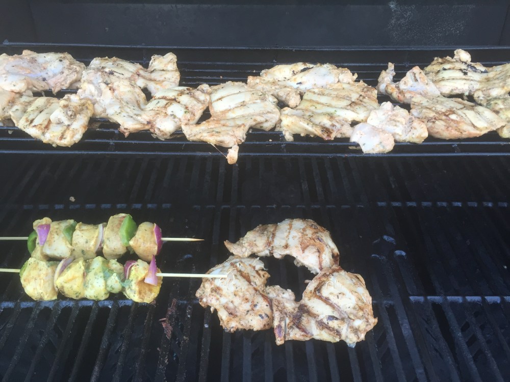 Grilling shish tawook